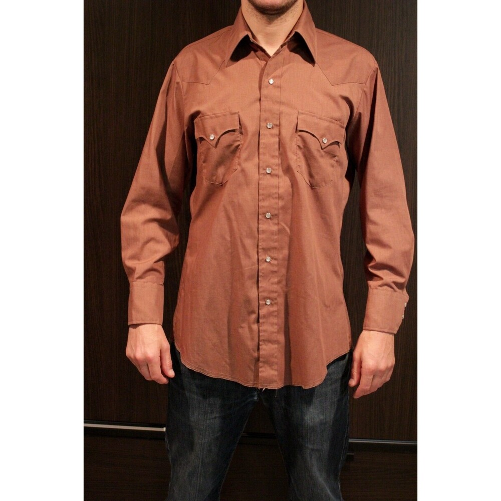 Vintage Chute #1 Pearl Snap Western Wear Button Up Rodeo 80s Brown Size M